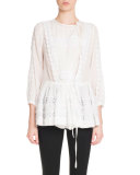 Lace Layered Babydoll Blouse, White