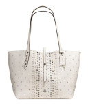Market Bandana-Rivets Tote Bag, Dark Gunmetal/Chalk
