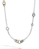 Classic Chain Hammered 18K & Silver Small Link Sautoir Necklace