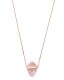 Crystal Acorn Pendant Necklace, Blush/Rose Golden