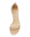 Simple Suede Chunky-Heel City Sandal