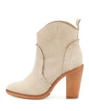 Mathilde Suede Fringe Bootie, Dove