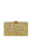 Jean Confetti-Striped Box Clutch Bag, Gold/Silver