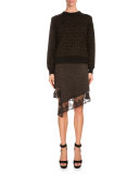 Star-Print Sweatshirt W/Contrast Trim, Black
