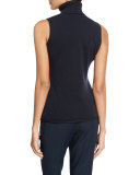 Sleeveless Cashmere Turtleneck, Ink