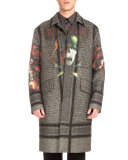 Heavy Metal Printed Wool Overcoat