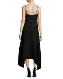 Nolana Sleeveless Tassel-Trim Midi Dress