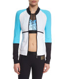 Featherweight Colorblock Zip-Up Sport Jacket, White