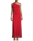 One-Shoulder Blouson Maxi Dress