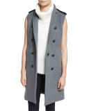 Ashton Tailored Wool-Blend Vest, Heather Gray