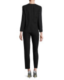 Tnatchi Raffia Tweed Ankle Pants, Black