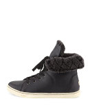Croft Luxe Quilt Sneaker, Black