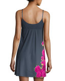 The Photo Op Floral-Print Chemise, Gray