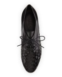 Naxos Woven Leather Oxford, Black