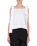 Sleeveless Shoulder-Ties T-Shirt, White