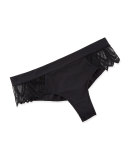 Corolle Lace-Trimmed Boxer Bikini Briefs, Black