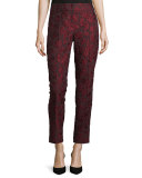 Tina Jacquard Ankle Pants, Marsala