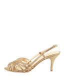 shari lizard-print slingback sandal