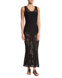 Lace Slip Maxi Dress, Black