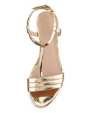 tallin metallic platform sandal, mushroom