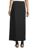 Zona Embroidered Maxi Skirt, Black