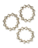 Silver Cone Stretch Bracelets, Set of 3