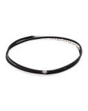 Ivy Diamond Star Double-Wrap Leather Choker Necklace