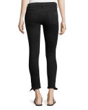 Steve Mid-Rise Capri Jeans W/ Tie-Hem Detail, Black
