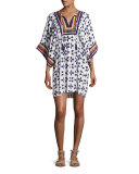 Beetle Bug Embroidered Coverup Tunic, White