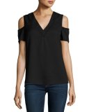 Sonia Cold-Shoulder V-Neck Top