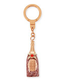 champagne bottle keychain, rose golden