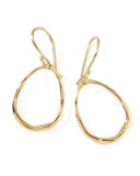 18K Gold Mini Squiggle Open Teardrop Earrings