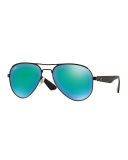 Metal Aviator Sunglasses with Mirror Lenses