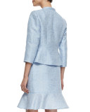 LS NOTCHCLR TWD SKIRT SUIT W