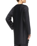 Long-Sleeve Short Dress, Navy