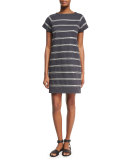 Felpa Crewneck Striped Dress, Gray