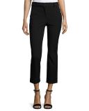 Straight Cropped Suit Pant, Black
