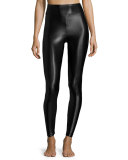 Lustrous High-Rise Athletic Leggings, Black