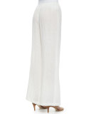 Crinkled Linen Wide-Leg Pants 