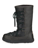 Laetitia Leather Lace-Up Boot, Black