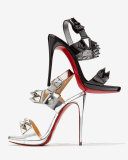 Miziggoo Spiked 120mm Red Sole Sandal, Black