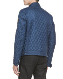 Brambley Quilted Racer Jacket, Blue