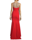 Sleeveless Contour Ponte Gown, Red