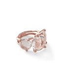 Rose Rock Candy 3-Stone Clear Quartz Ring