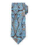 Paisley-Print Silk Tie, Brown