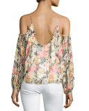 Maylin Cold-Shoulder Floral-Print Blouse, Multi Colors