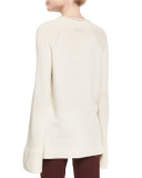 Karinella Cashmere Split-Sleeve Sweater