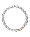 Bamboo Sterling Silver Necklace w/18K Link