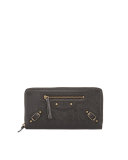 Classic Continental Zip Wallet, Black