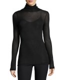 Lightweight Turtleneck Top, Black